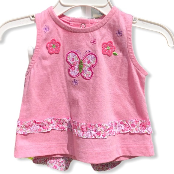 🍍12 Mo NWT Agabang Pink Floral Tee & Shorts Set - Picture 1 of 6